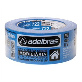 FITA CREPE IMOBILIÁRIA 48MMX50M AZUL ANTI UV - 722 - ADELBRAS
