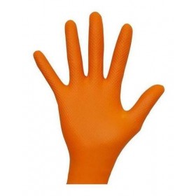 LUVA NITRÍLICA LARANJA IGNITE SEM PÓ 3X MAIS RESISTENTE G  - 5 PARES - SUPERMAX